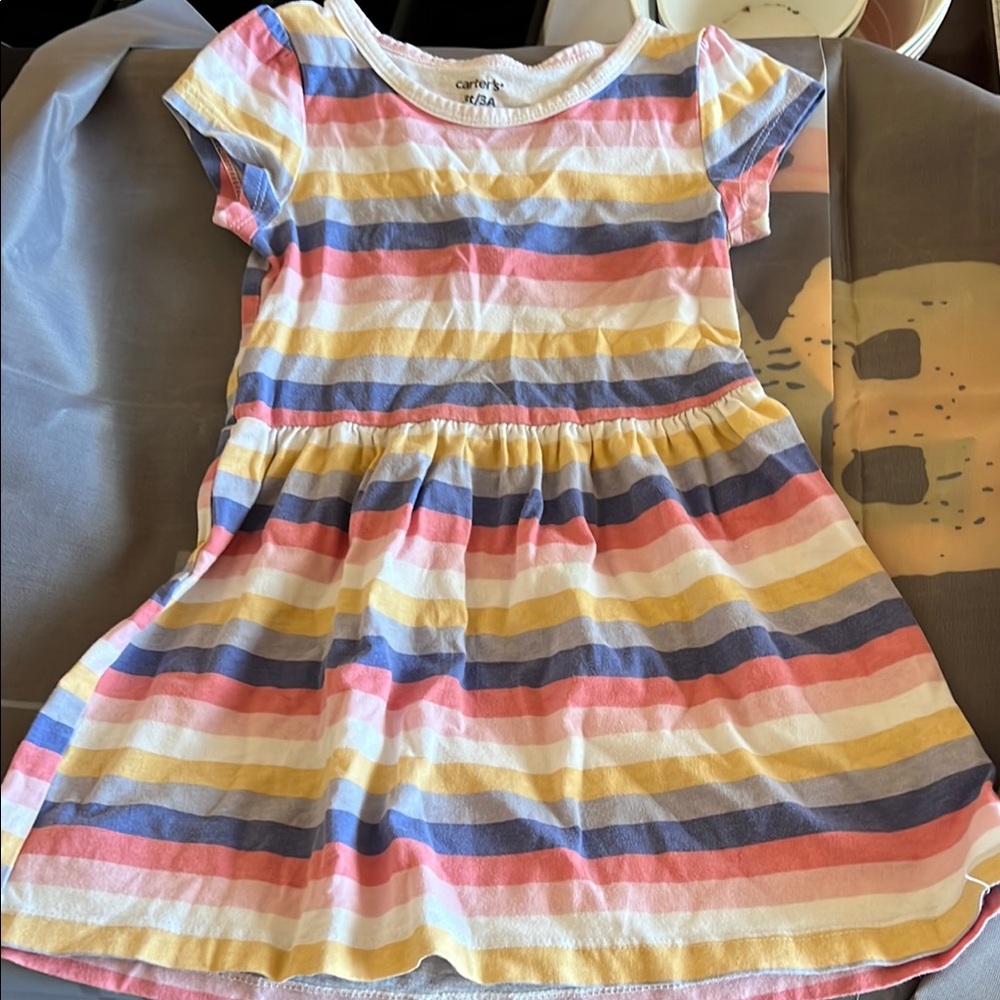 Colorful Striped Kids Dress
